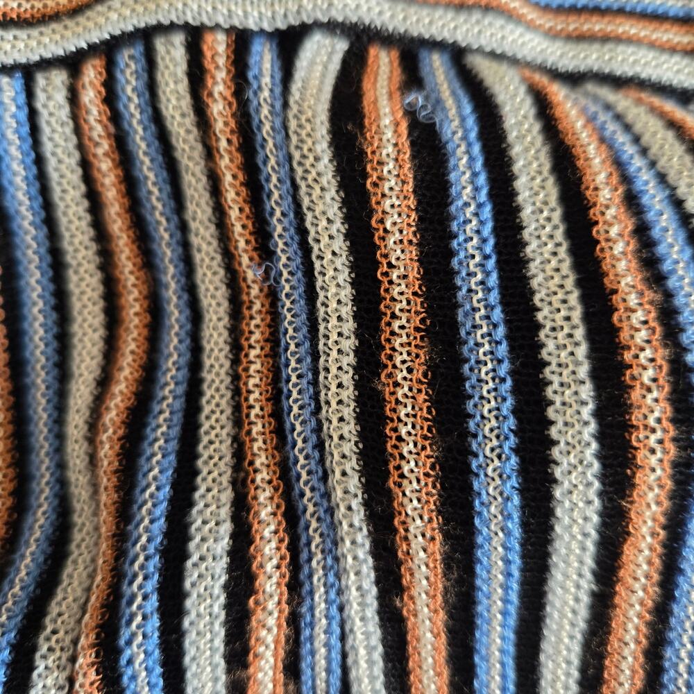 M Missoni Womens Knit Skirt Striped Wave Retro A Line Lightweight Euro Blue 10 - Picture 8 of 10